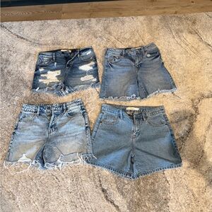 Set of Four Denim Shorts